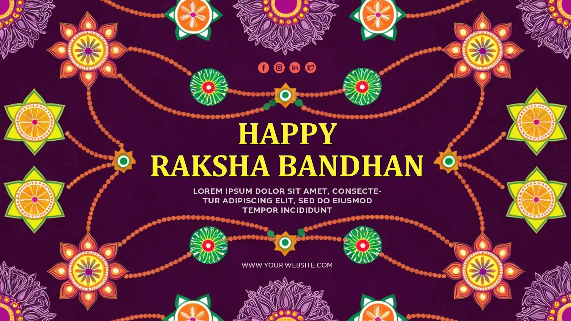 Decorative Rangoli and Beads Happy Raksha Bandhan Card